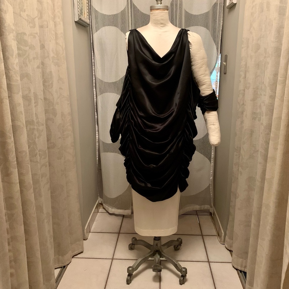 Black Short Satin Dress